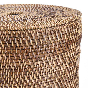 The Laundrilla Rattan Laundry Basket with Lid, Ø40 x 52 cm, Natural Brown small 7