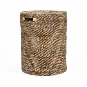 The Laundrilla Rattan Laundry Basket with Lid, Ø40 x 52 cm, Natural Brown small 0