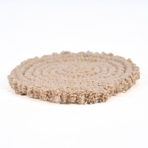 Cotton Coaster Beige 12 cm small 4