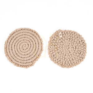 Cotton Coaster Beige 12 cm small 6