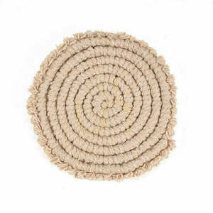 Cotton Coaster Beige 12 cm small 0