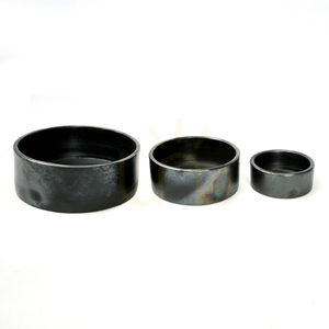 Bazar Bizar Burned terracotta cylinder dish black M 15x15x6 cm small 3