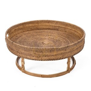 Rattan Tray Natural Brown 50x50x22 cm small 1