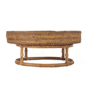 Rattan Tray Natural Brown 50x50x22 cm small 3