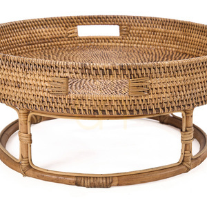 Rattan Tray Natural Brown 50x50x22 cm small 5