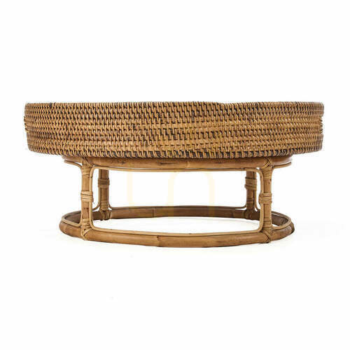 Check Rattan Tray Natural Brown 50x50x22 cm