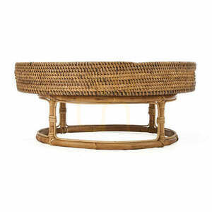 Rattan Tray Natural Brown 50x50x22 cm small 0