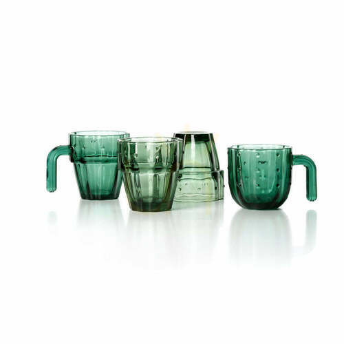 Check Cactus Glasses Set of 4 Green