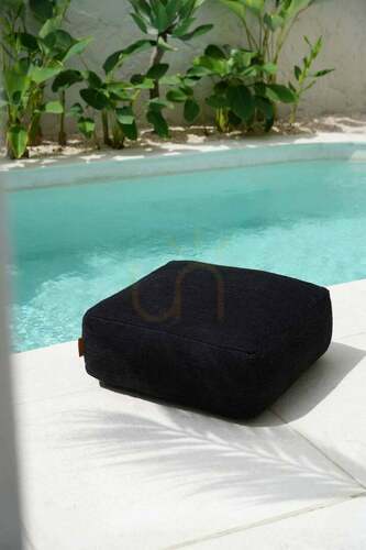 Check Pouffe BAZAR BIZAR Black 60x60x25 cm