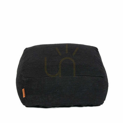 Check Pouffe BAZAR BIZAR Black 60x60x25 cm