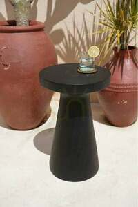 Bazar Bizar Fiji black suar wood side table, 40 × 40 × 60 cm small 1