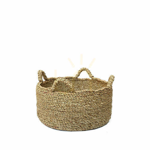 Check Wicker Basket Les Quatre Mains Natural 45x45x22 cm