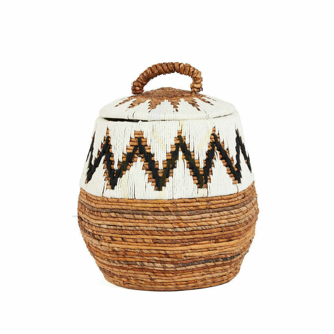 Wicker Basket Natural White M 47x44x44 cm