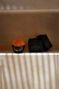 Beaded Collection Black Wicker Basket L 20x20x15 cm small 1