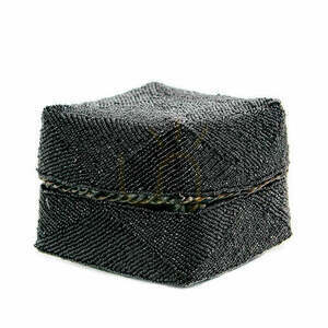 Beaded Collection Black Wicker Basket L 20x20x15 cm small 0