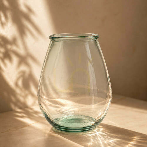 Check Bazar Bizar Qiezi L blue glass vase, 35.5 cm