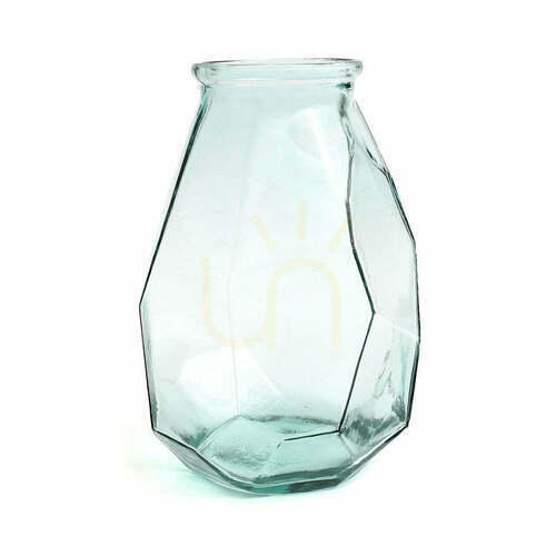 Check Blue Origami Vase 35 cm