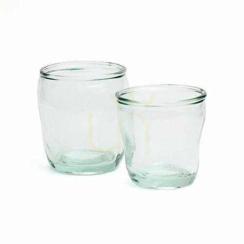 Check Blue Glass Tumbler 11 cm