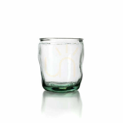 Check Blue Glass Tumbler 11 cm