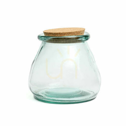 Check Blue Glass Belly Pot 15 cm
