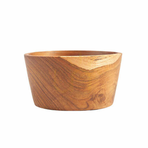 Check Teak Root Popcorn Snack Bowl 12x12x6 cm