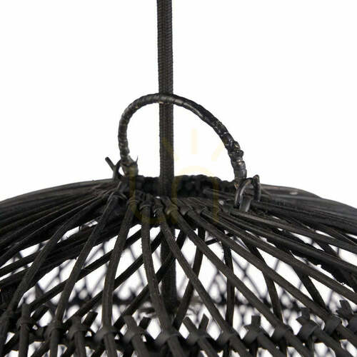 Check Bazar Bizar The Bubble M black rattan pendant shade 50 cm
