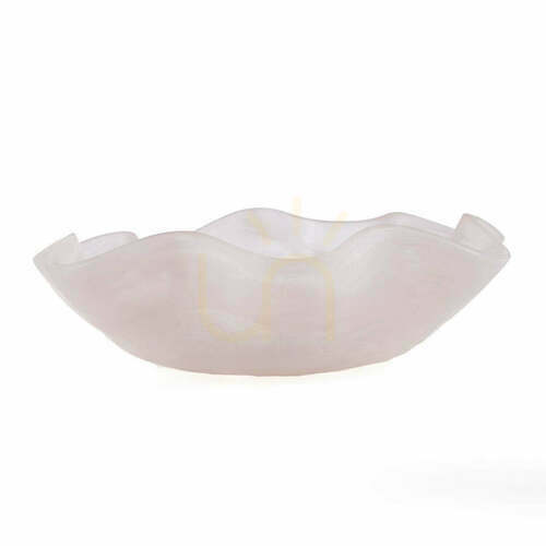Check Resin Fruit Bowl Pink White 30 cm Organic Design