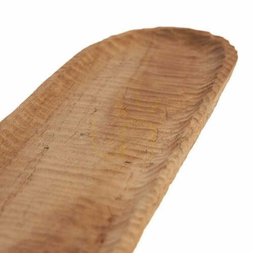 Check French Bread Plate Natural Teak Root Collection