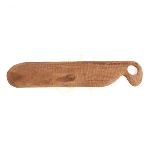 French Bread Plate Natural Teak Root Collection small 2