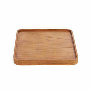Teak Square Plate Natural Medium Teak Root Collection small 1