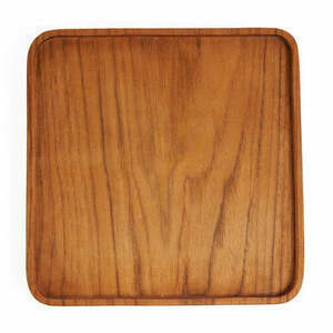 Teak Square Plate Natural Medium Teak Root Collection small 0