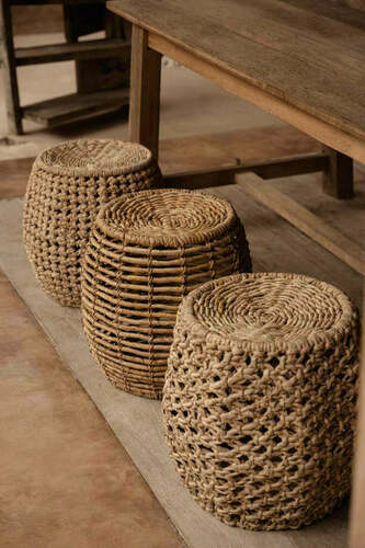 Check Natural Stool 45 cm x 48 cm x 48 cm
