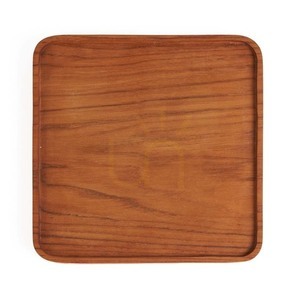 Teak Square Plate Natural Small small 2