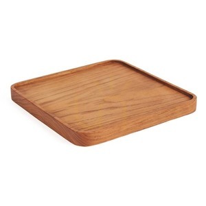 Teak Square Plate Natural Small small 3