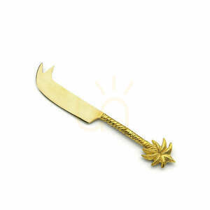 Bazar Bizar Palm Tree Cheese Knife, Gold Brass, 17.5 cm small 1