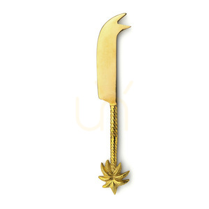 Bazar Bizar Palm Tree Cheese Knife, Gold Brass, 17.5 cm small 2