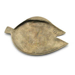 Bazar Bizar Dori L fish-shaped brass tray, gold, 18×12 cm small 2