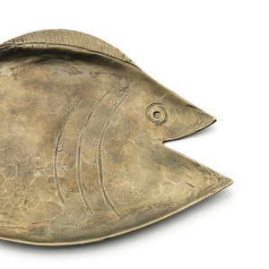 Bazar Bizar Dori L fish-shaped brass tray, gold, 18×12 cm small 3