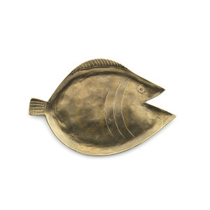 Bazar Bizar Dori L fish-shaped brass tray, gold, 18×12 cm small 4