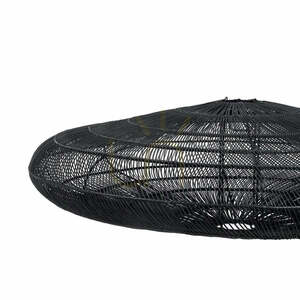 Bazar Bizar The Macaron XL black rattan pendant lampshade, 150 cm small 3
