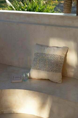 Check Cushion Cover Natural Black 50x50 cm