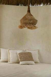 Raffia Cushion Cover Natural 50x50 cm small 1