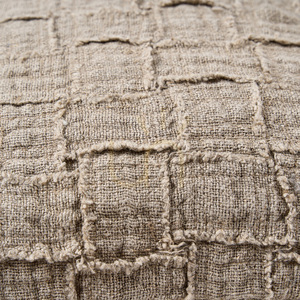 Linen Damier Cushion Cover Natural 50x50 cm small 2