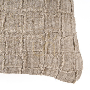Linen Damier Cushion Cover Natural 50x50 cm small 3