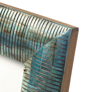 Photo Frame Turquoise 10x10 Handmade Ocean Ripple small 3