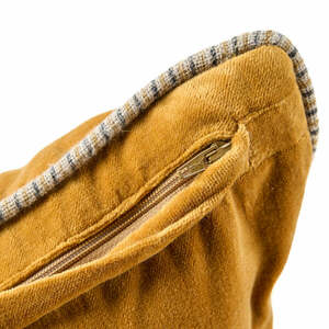 Velvet Crush Cushion Cover, Mustard, 50x50 cm small 6
