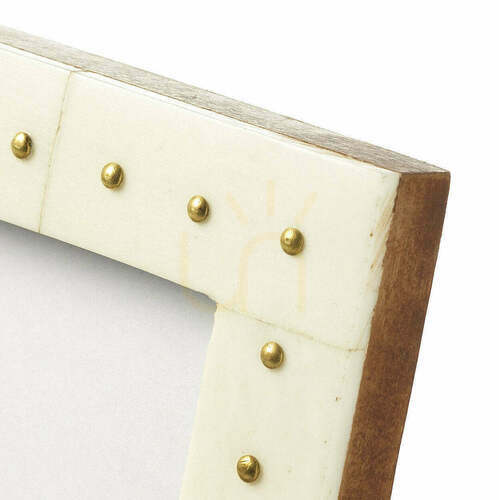 Check Boho Dot Photo Frame Cream 10x15 cm