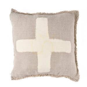 Cushion Cover Ivory Cross Natural White 50x50 cm small 3