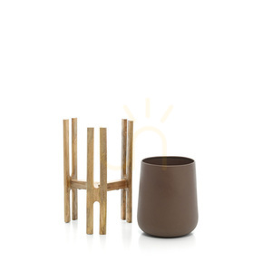 Root Planter Natural Brown Handmade Medium small 3