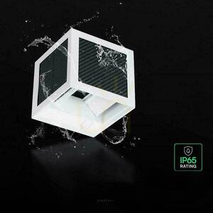 V-TAC VT-408CCT solar wall light LED COB 3W 900 lm white cube 10x10 cm IP65 motion sensor, USB-C small 1